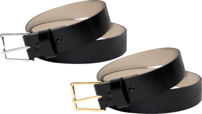 Black Leather Garrison Belt Bonded Heavy Duty Work Belt 1.25'' Wide