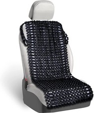 Zone Tech Car Natural Wooden Beaded Seat Cover Massage Cushion Double Strung