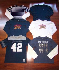 CRAZY 8 Old Navy CHAMPION Gymbore TCP Boys 10 12 Lot of 6 Long Sleeve Shirts