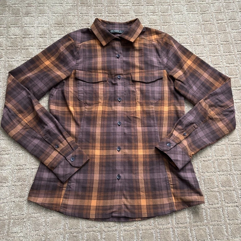 arcteryx lightweight plaid flannel hike outdoors shirt