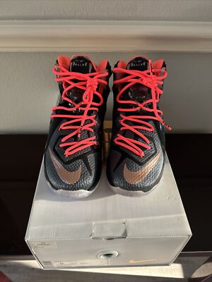 Size 9 - Nike LeBron 12 XII Elite Black Metallic Rose Gold 724559