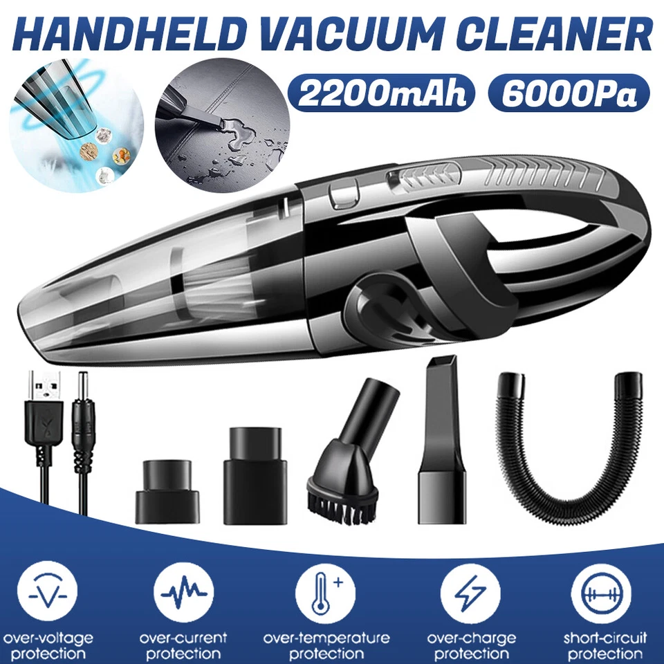 Wet/Dry Cordless Handheld Vacuum Powerful Suction USB-C Rechargeable Home & Car - Image 2 of 4