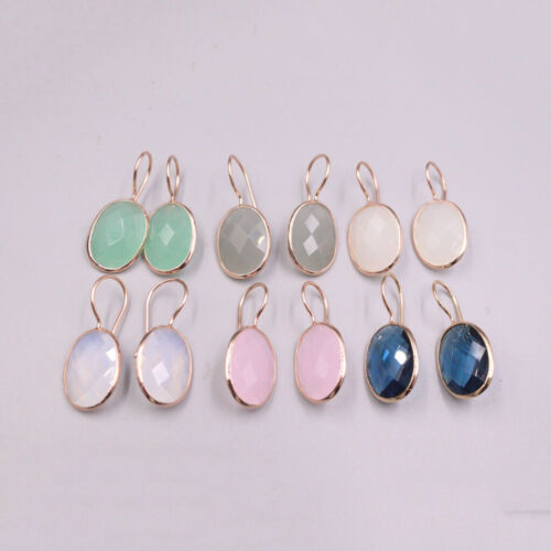  1Pair Real S925 Silver Earrings Drop Fpr Women Female Girl Mixed Crystal   - Picture 1 of 17