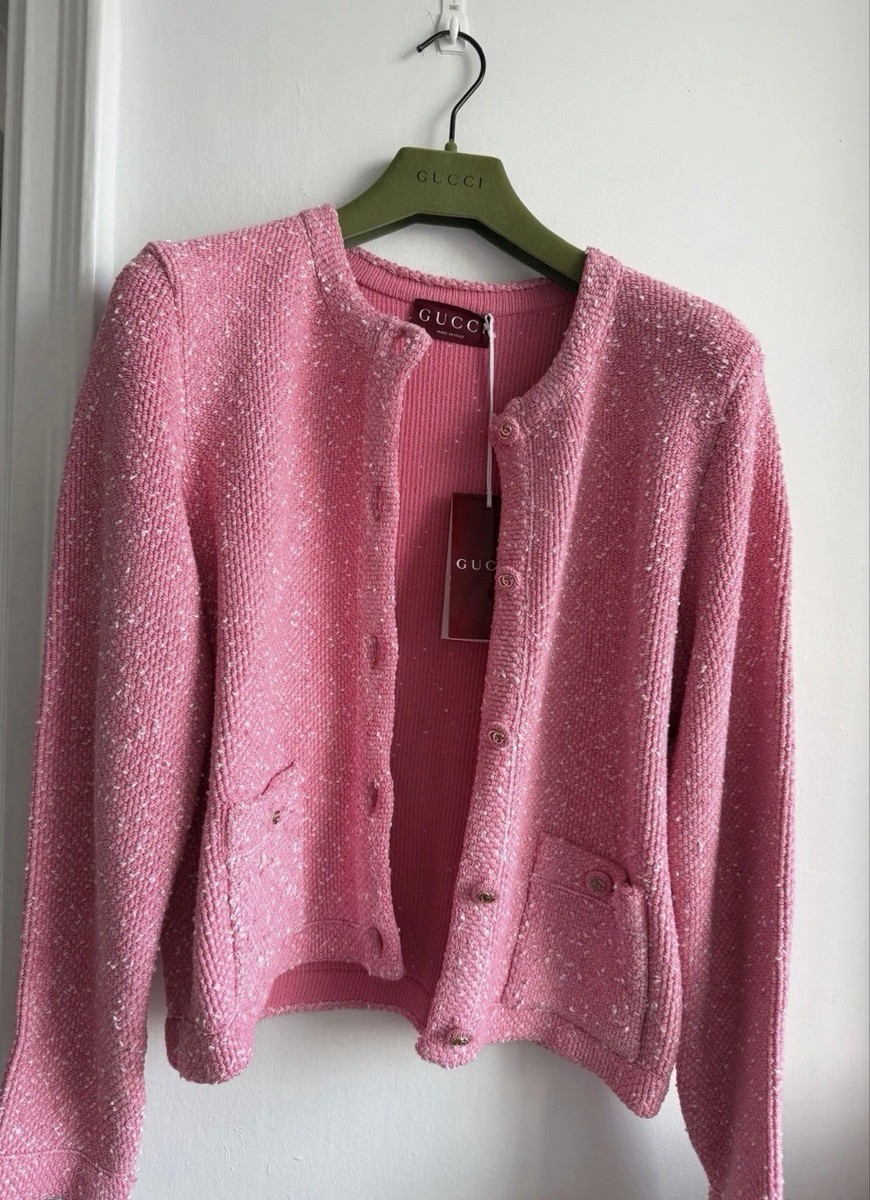 Gucci Pink Cardigan New with Tags Size Large Made In Italy | eBay