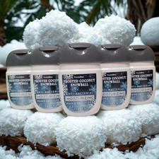 NEW 5PK FROSTED COCONUT SNOWBALL MOISTURIZING PocketBac Hand Sanitizers B BW