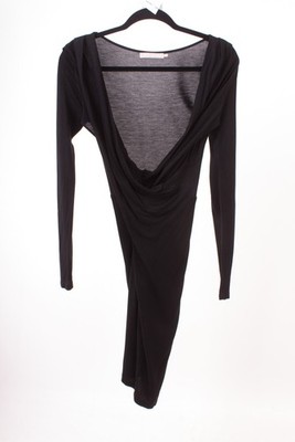 STEFANEL Kleid Viskose & Seide Damen Gr. M Schwarz 