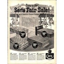 1960 Serta Mattress Fair Summer Bedding Sale Hollywood Ensemble Print Ad d1 - Image 1