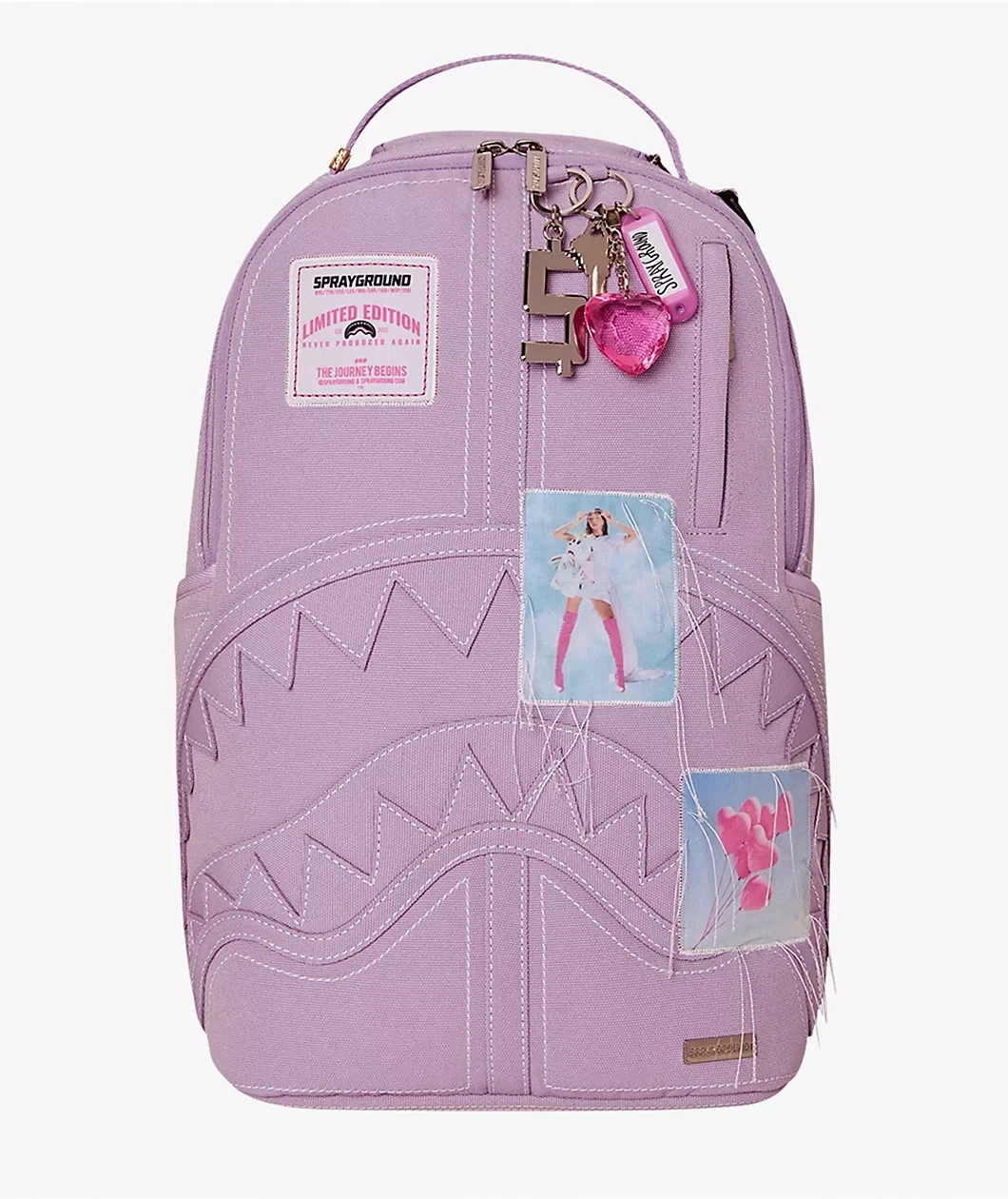 Sprayground Pink Pop Hanging Charms Backpack🔥New Black Bookbag Large School Bag