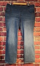 Pioneer Woman Pull On Jeans XL Stretch Denim Rose Embroidered C120