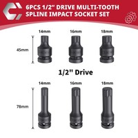 6 Tlg 1 2 Zoll Antrieb Schlagschrauber SteckschlüSsel Set M14 M16 M18
