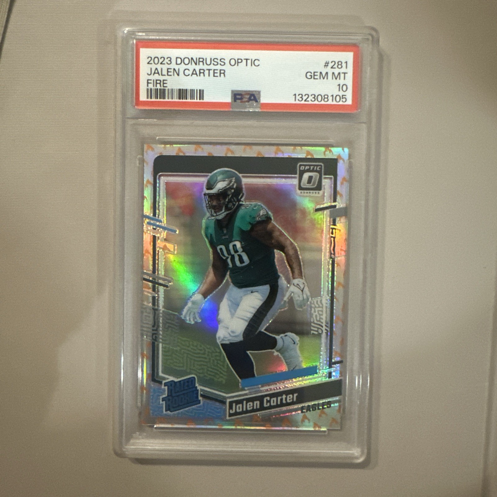 2023 Panini Donruss Optic Jalen Carter #281 Fire PSA 10