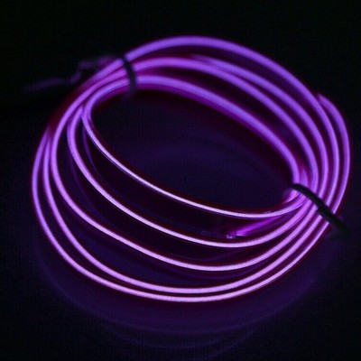 Car DIY LED EL Wire Cold White Light lamp Neon Lamp Interior Atmosphere Decor 2M