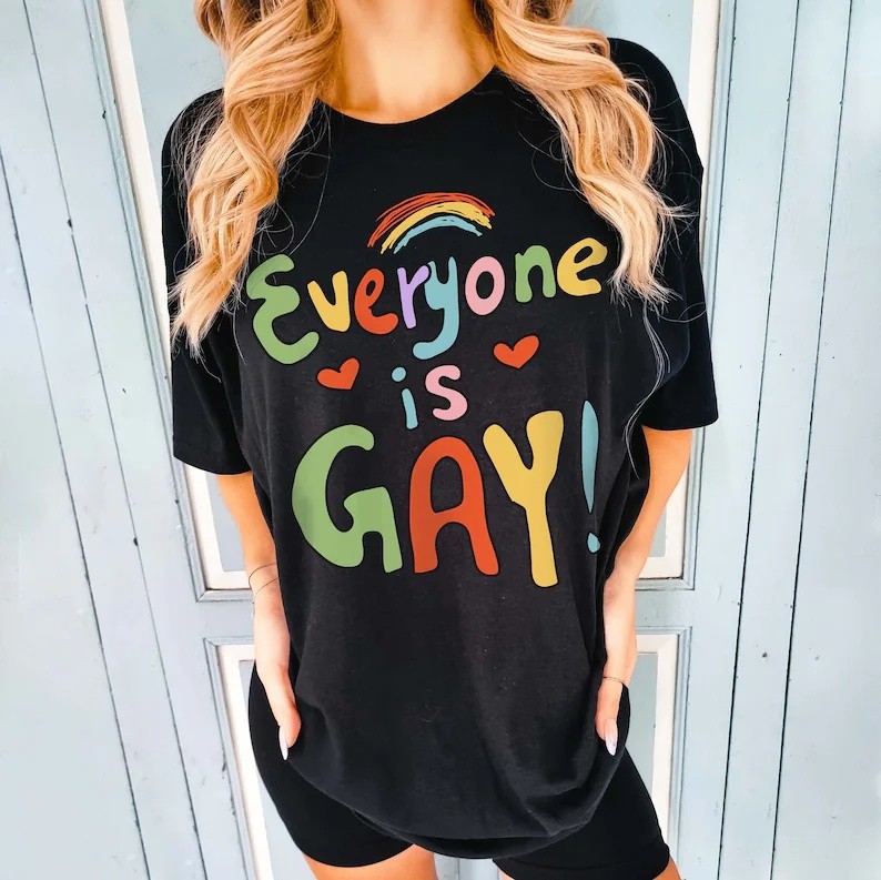 veryone is Gay Shirt Rainbow Pride lgbt Tshirt