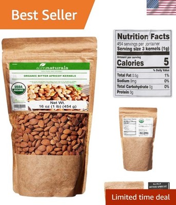 1LB Bag of USDA Organic Bitter Apricot Kernels - Naturally Healthy Snack