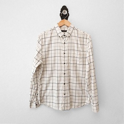 Banana Republic Luxe Flannel Untucked Slim Fit Plaid Button Down Shirt Medium