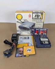 Iomega Zip 100 Parallel Port External Drive System Bundle Z100P2 TESTED VG