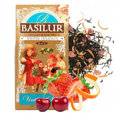 BASILUR Winter Holidays - Schwarzer Blatt-Tee mit Kirschen, Orangenschalen 85 g