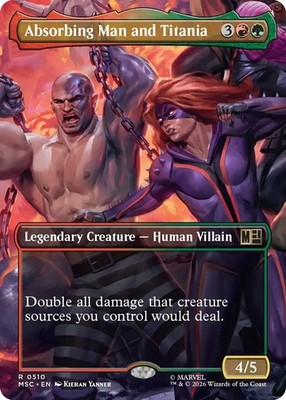 1x Absorbing Man and Titania - Foil - Borderless MTG - Commander: Marvel Super H