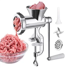 Meat Grinder Manual Kitchen Mincer Stuffer Table Hand Sausage Filler Maker