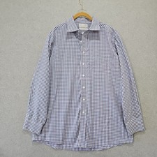 Roundtree Yorke Men's Gold Label Button Up Shirt Sz 17 34 Fitted Non-iron...