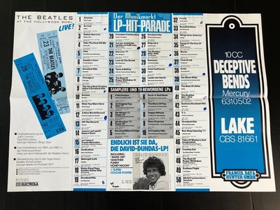 MUSIKMARKT LP CHARTS PLAKAT vom 15.5.1977 THE BEATLES David Dundas 10cc LAKE