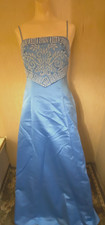 VTG Y2K Morgan And Co Dress Fairy Prom Princess Beaded Light Blue Size 3/4