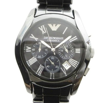 Emporio Armani AR-1400 Men's Quartz Chronograph Black Steel 35mm Watch