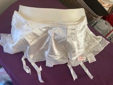 WOMEN'S VALENTINE'S Berlei THONG GARTER BELT White Large New vintage pull on