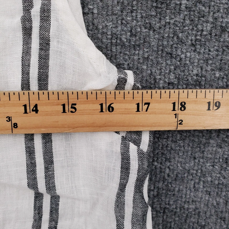 C&C California Top Womens Medium White Striped Linen Tank Button Back Sleeveless - Image 3 of 4