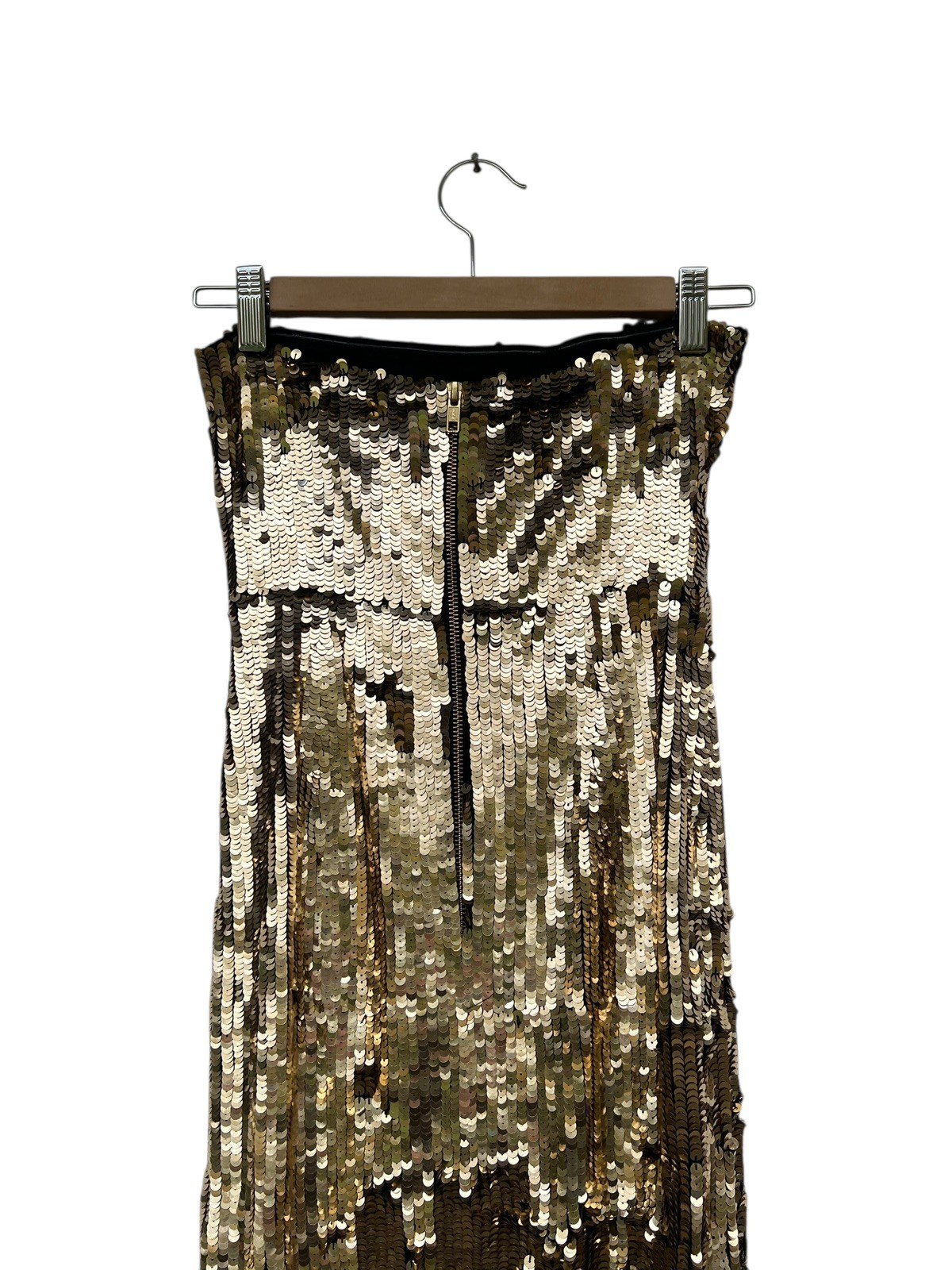 ASOS Statement Fully Sequin Gold Strapless Full L… - image 10