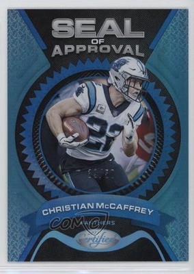 2021 Certified Seal of Approval Mirror Teal 39/50 Christian McCaffrey #SA-20 9o3
