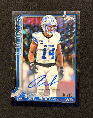 Topps Chrome Football 2025 Amon-Ra St. Brown Autographs Auto black 01/10 #BA-AS