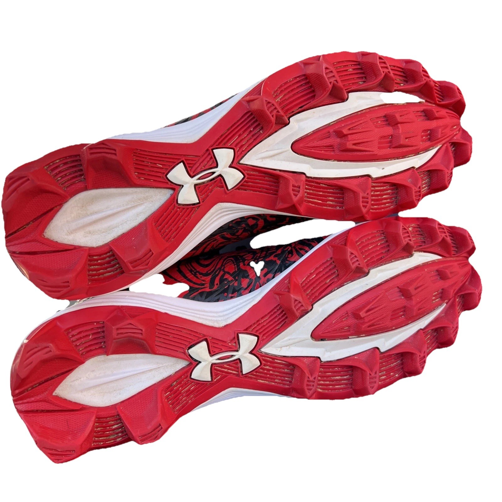 Under Armour Highlight Lux Marble Mens Sz 7 Football Cleats Red Blk 1289772-061 thumbnail 13