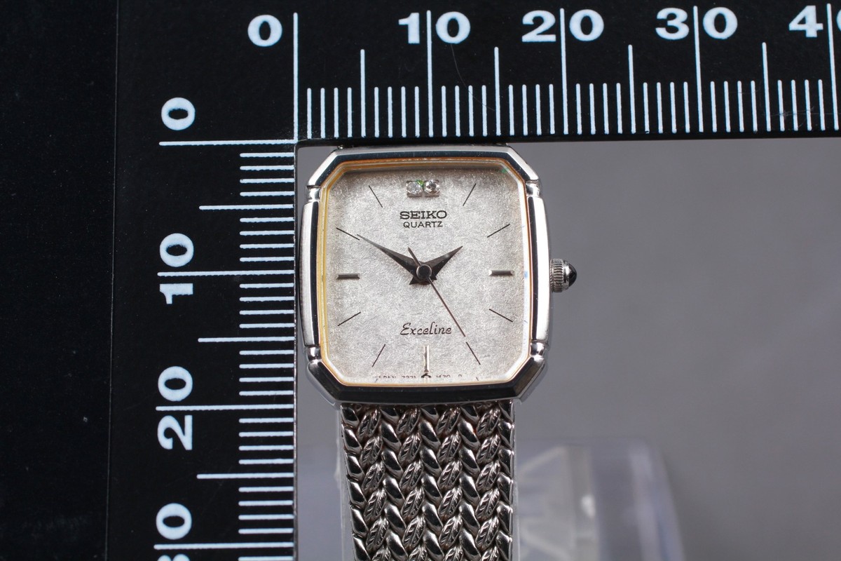 Near MINT] Vintage SEIKO Exceline 7321-5910 Diamond Dial Quartz