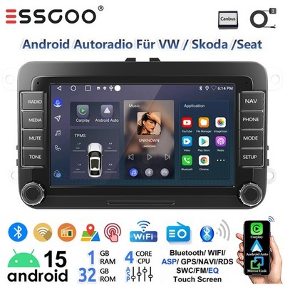 DAB+ Autoradio Apple Carplay Für VW GOLF 5 6 Plus Touran Caddy Android15 GPS KAM