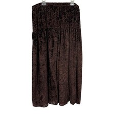Vintage Brown Velvet Burnout Maxi Skirt WhimsiGoth Fairygrunge Boho Artsy OS