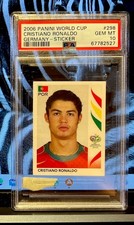 Cristiano Ronaldo Rookie 2006 Panini FIFA World cup Sticker PSA 10 #298