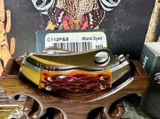 BRAND NEW in BOX UNUSED...RARE!!! SPYDERCO MICRO DYAD  CHUNKY JIGGED BONE SCALES