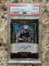 2021 Select Jonathan Jones Black Prizm 1/1 RC Auto PSA 10