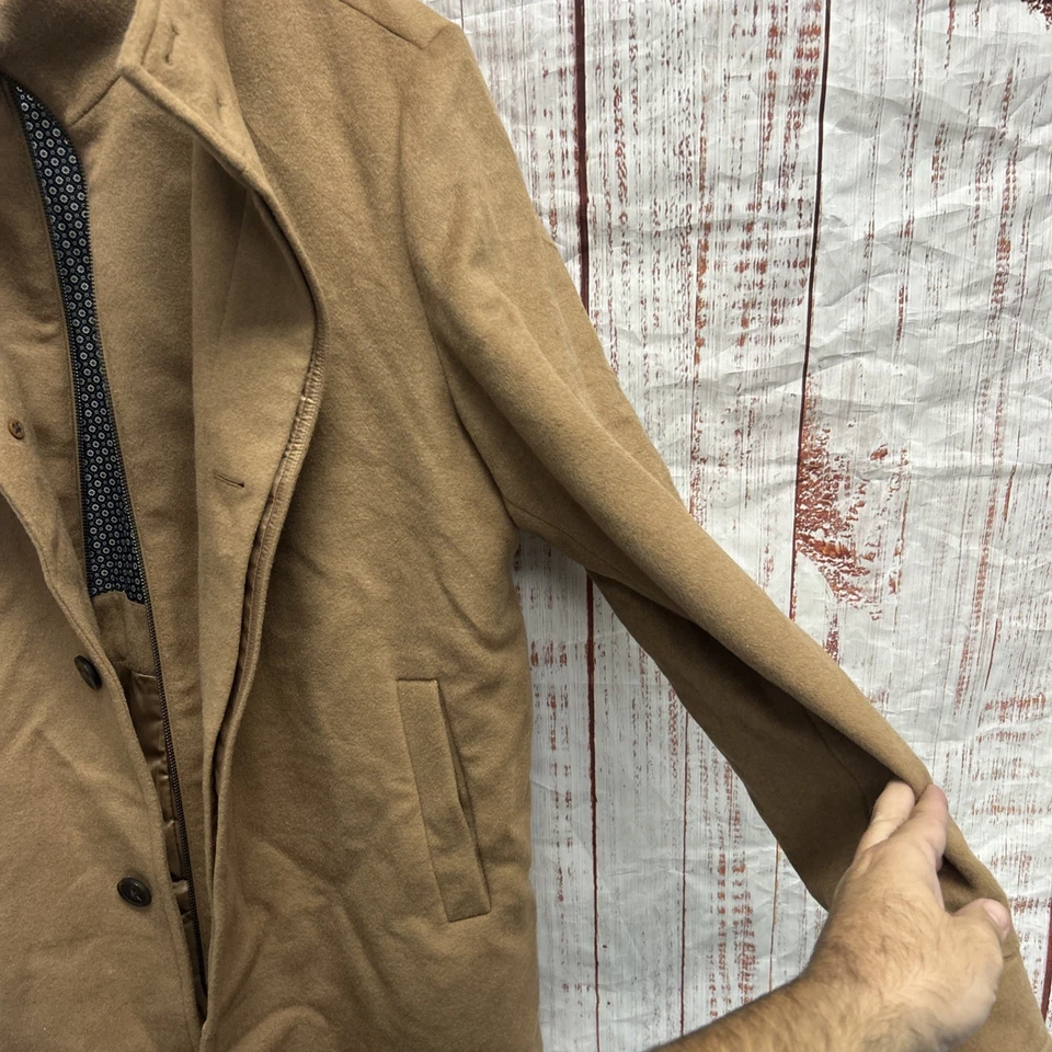 Abrigo de lana tostado de Murano para hombre, abrigo grande Foto 4 de 4