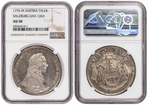 i-650247 Austria Bishopric of Salzburg 1 Thaler 1776 M. NGC AU 58