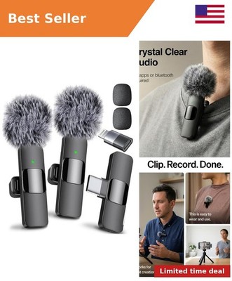 Latest Model  #1 Microphone for iPhone & Android, Wireless Mini Microphone