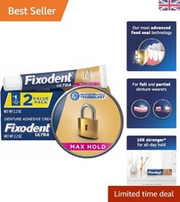 Ultra Max Hold Denture Adhesive - 2.2 oz Tubes for All-Day Comfort (Pack of 2)