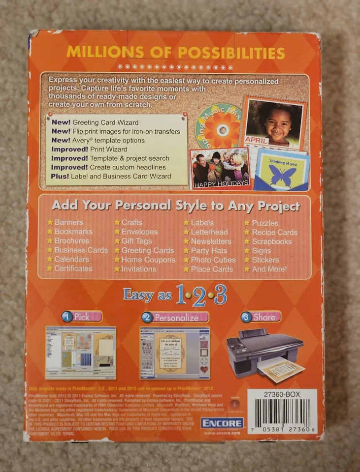 PrintMaster Gold 2012  1800 Templates & 87,000 Images Windows XP / Vista / 7 - Image 2 of 4