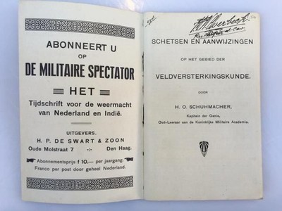 Schetsen en Aanwijzingen op het Gebied der Veldversterkingskunde, (IN HOLLÄNDISC