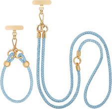 Crystal Phone Strap Crossbody and Wrist Lanyard, Anti Theft Layered  Wrist Stra