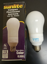 2-Pack Sunlite 15w Spiral CFL Bulb E26 Std Base 2700K Non-Dim