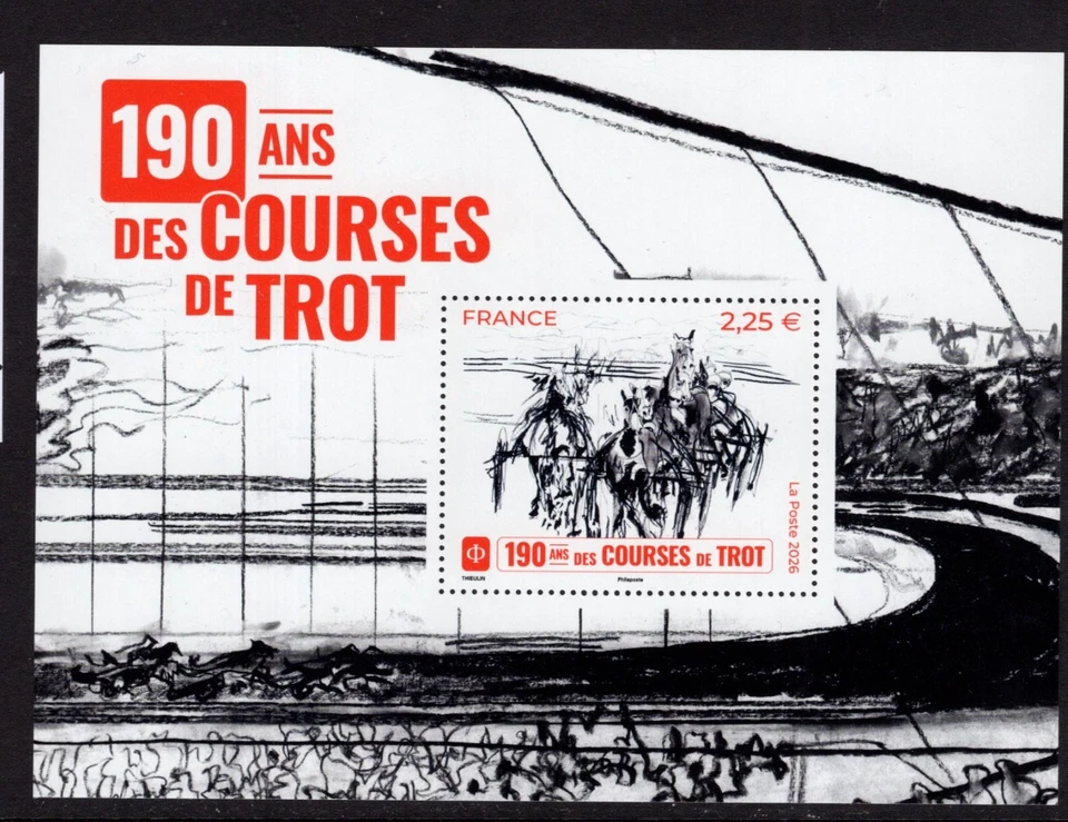 Frankreich France 2026 Block 190 Jahre Trabrennen - Pferdesport - Bild 1 von 1