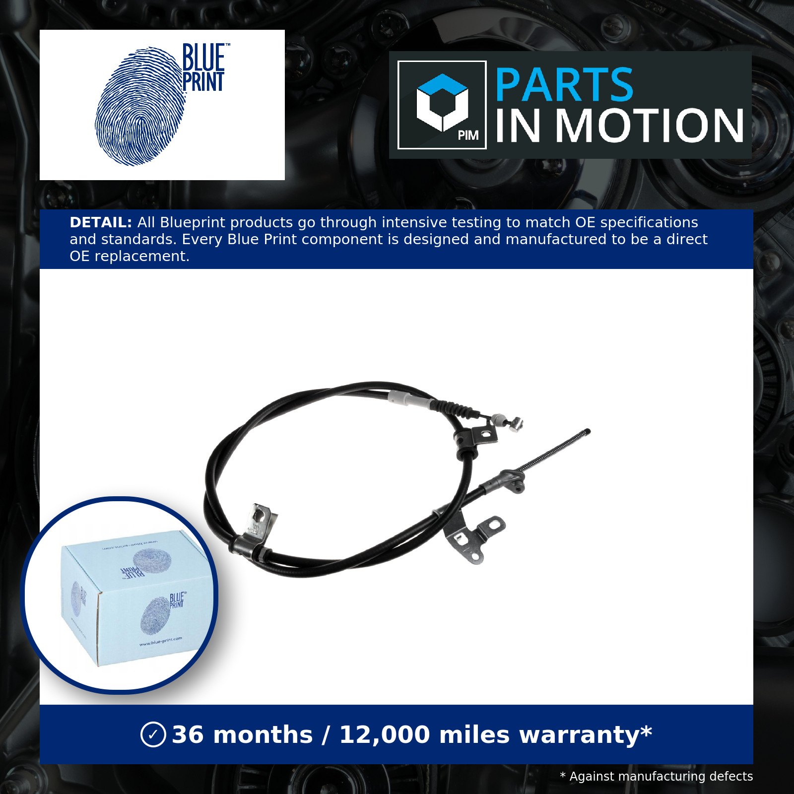 Handbrake Cable fits TOYOTA PRIUS NHW20 1.5 Rear Right 03 to 09 1NZ-FXE Quality