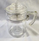 VINTAGE PYREX FLAMEWARE GLASS 6-9 CUP COFFEE POT #7829B ~ COMPLETE!